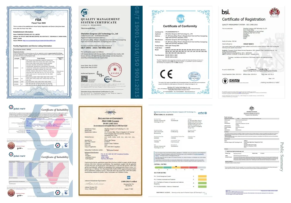 Quality and compliance certificates