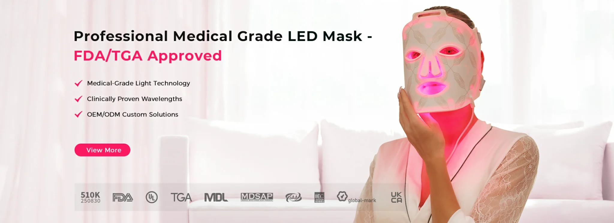 Лучший поставщик медицинских масок для лица с красным светом