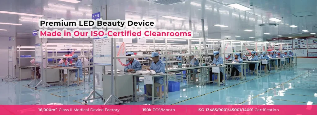 Manufacturing environment supporting professional light therapy device production at WAKELIFE