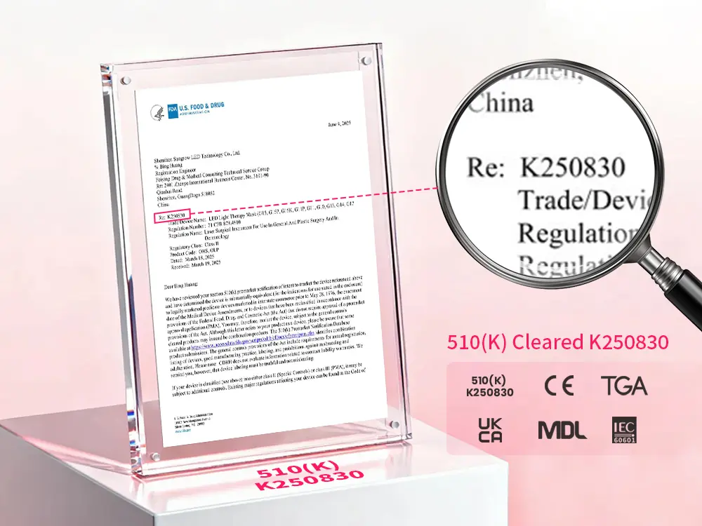 Wakelife FDA 510(K) clearance letter K250830 for medical-grade LED light therapy devices