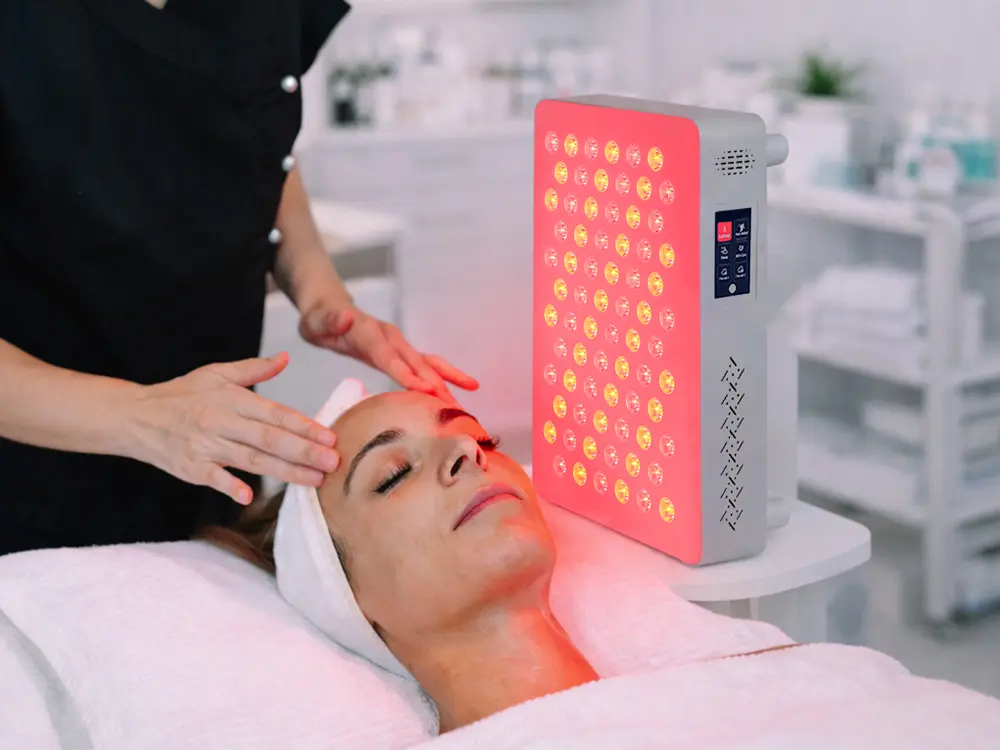 red light therapy panel used in spa and beauty salon treatment