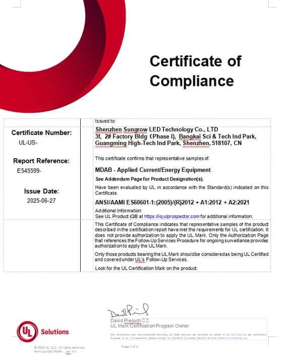 UL certificte-wakelife