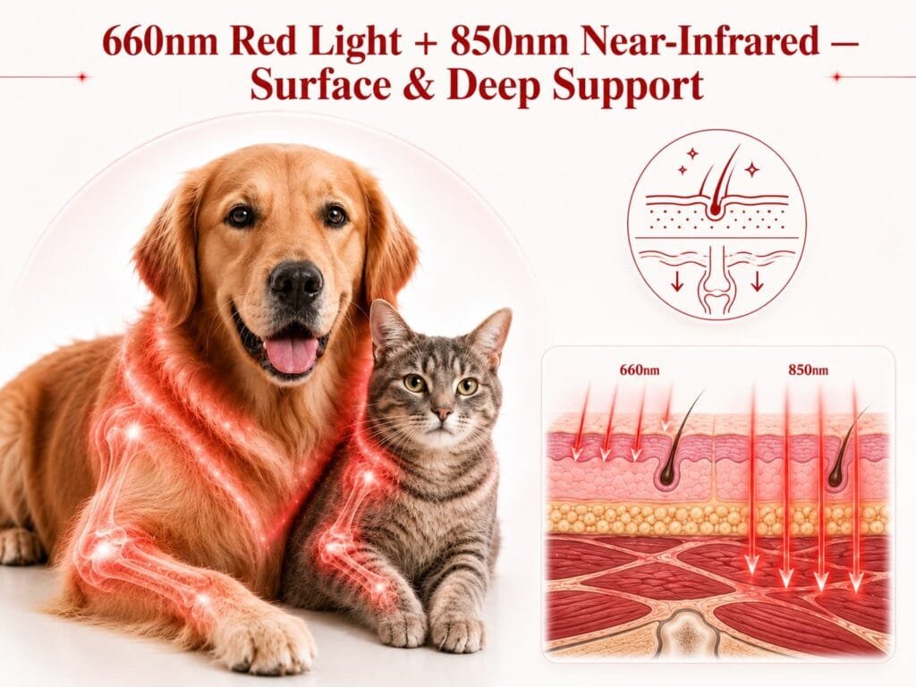 660nm red light and 850nm near-infrared therapy for pets