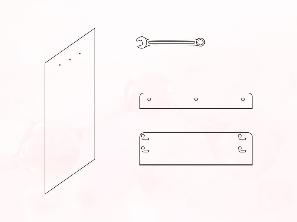 Technical drilling dimensions for ESPLUS series wall brackets.