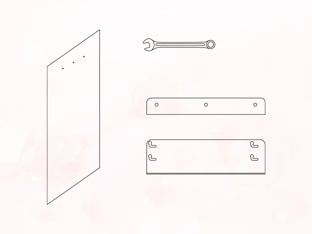 Dimensioni tecniche di foratura per staffe a muro serie ESPLUS.