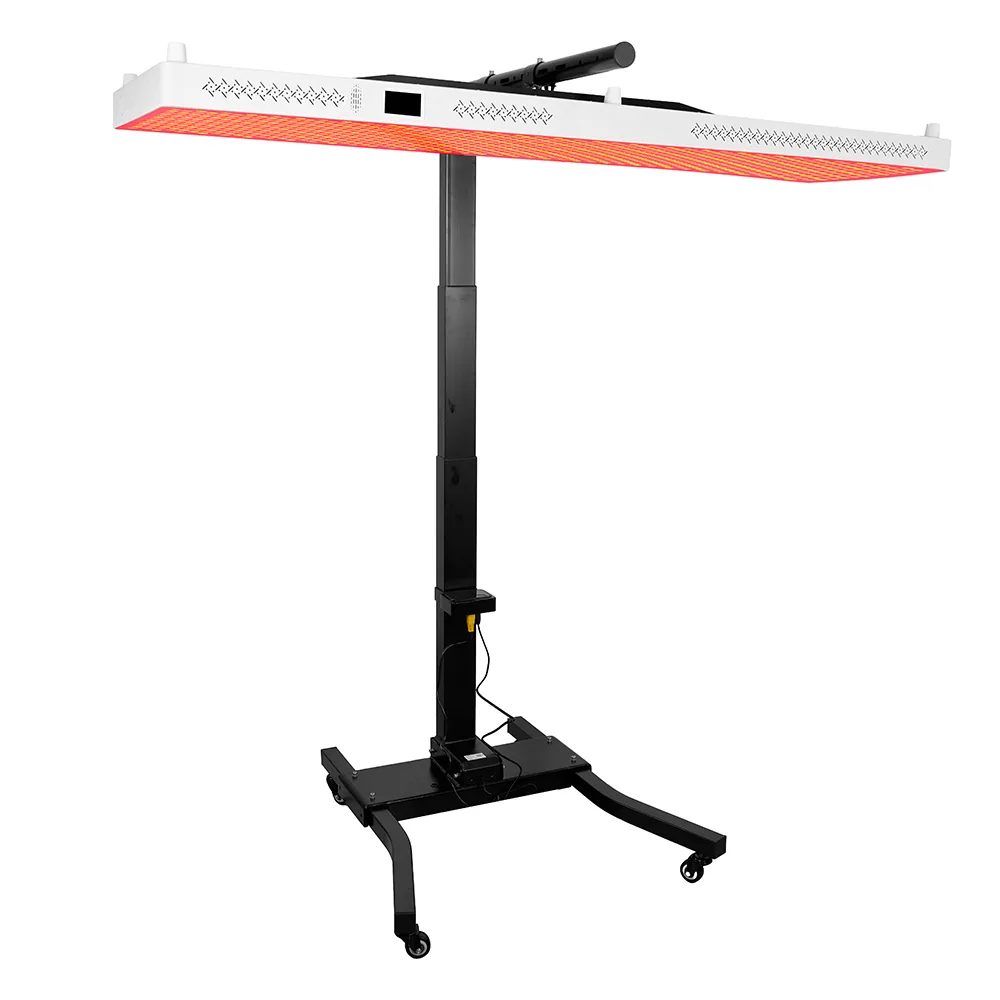 ESPLUS4500 high-power LED red light therapy panel with black mobile floor stand
