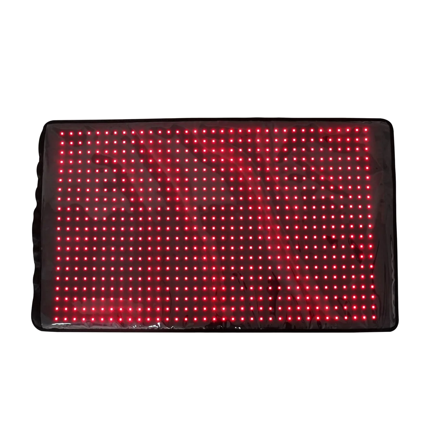BE700 pet red light therapy pad illuminated with 660nm red light LEDs activated