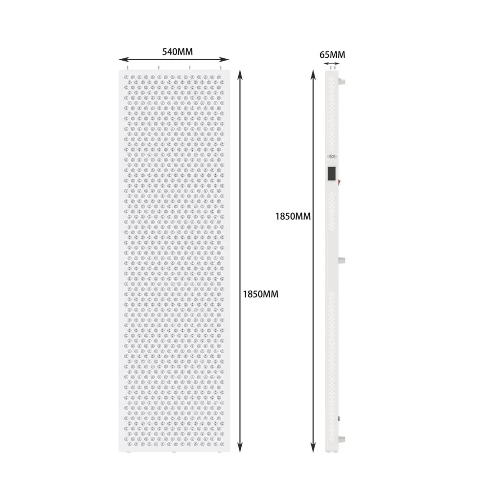 ESPLUS5400 red light therapy panel dimensions 1850mm by 540mm by 65mm