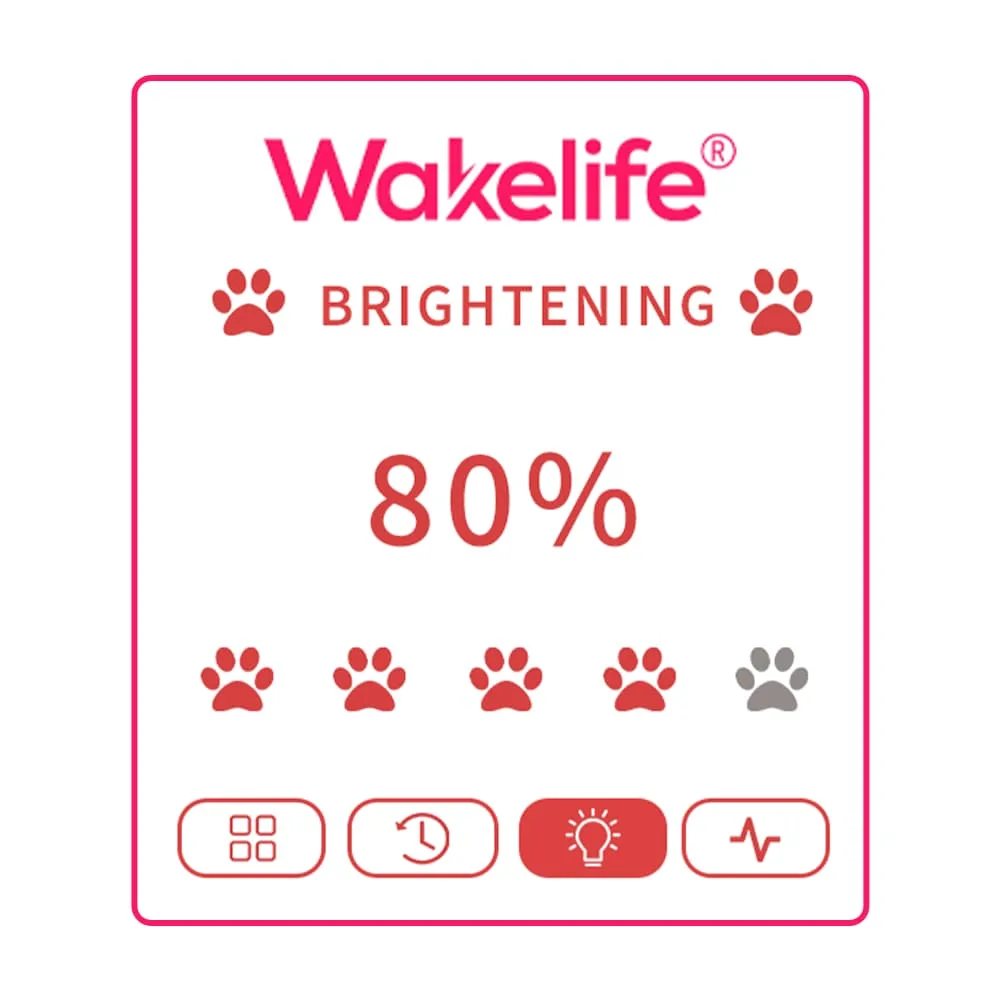 Brightness adjustment interface for Wakelife pet red light therapy pad