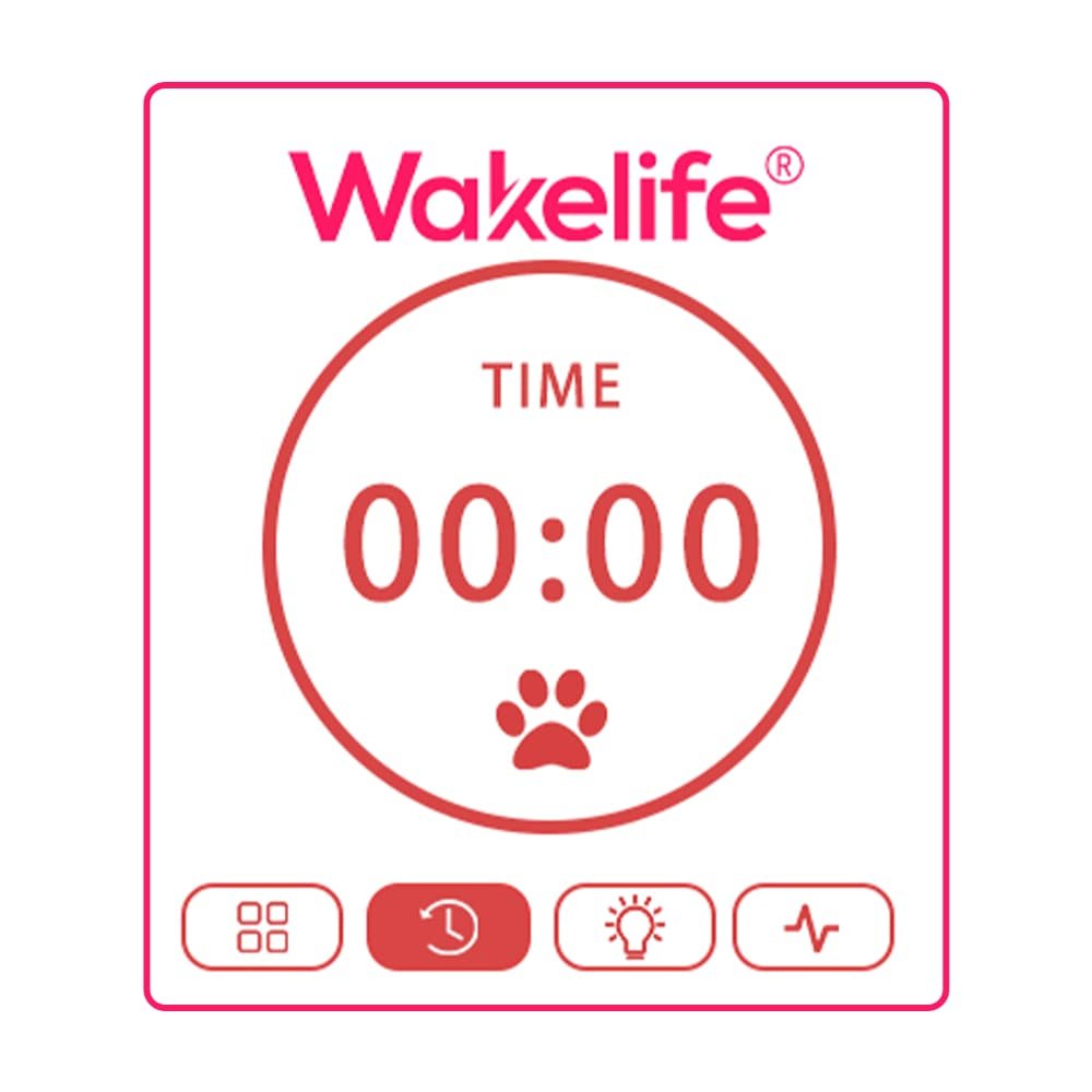 Wakelife pet light therapy timer display interface