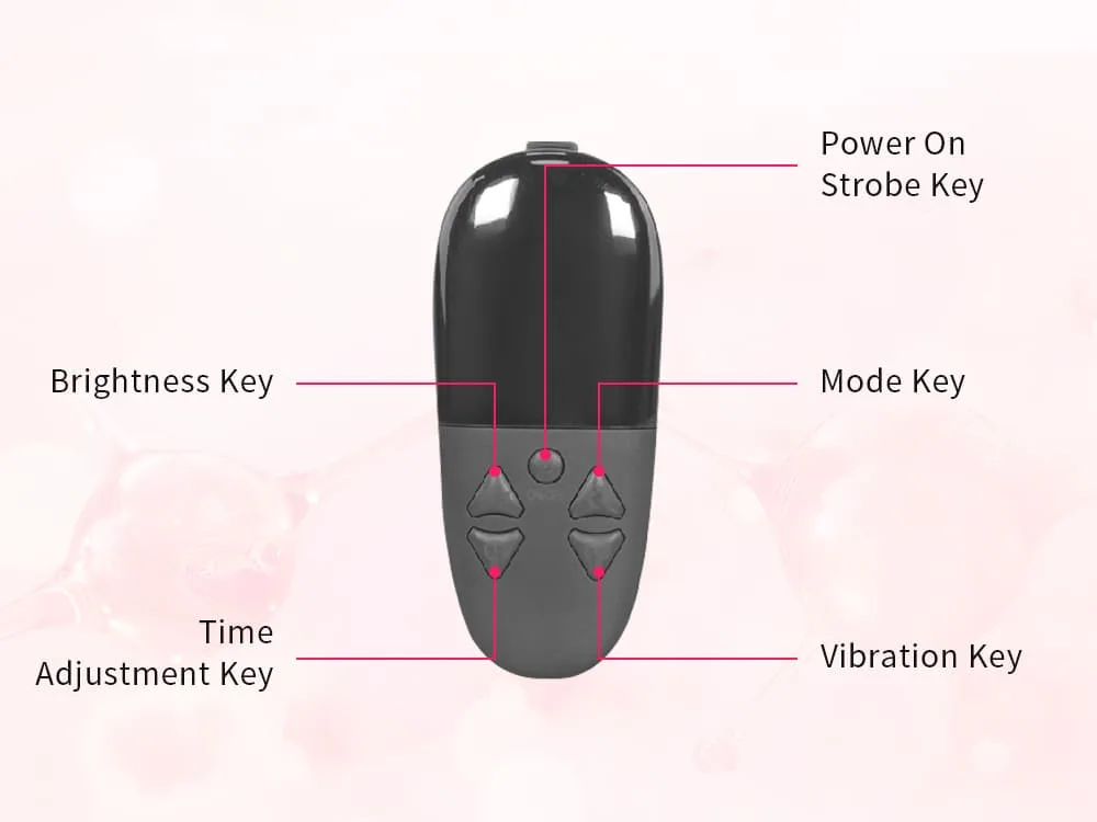 D05 wireless controller for horseback red light therapy pad, showing power, режим, яркость, таймер, and vibration keys