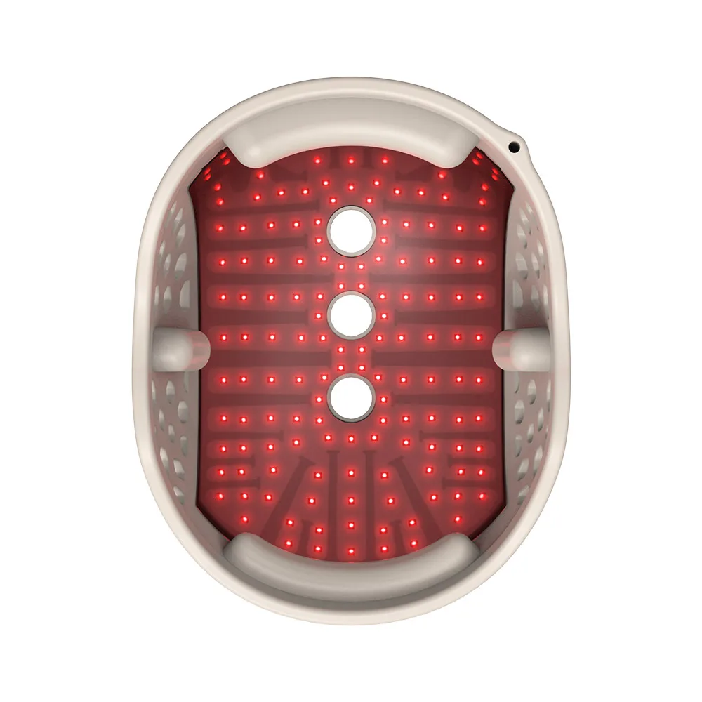 Interior view of HC03 VCSEL laser hair growth cap with red light array active