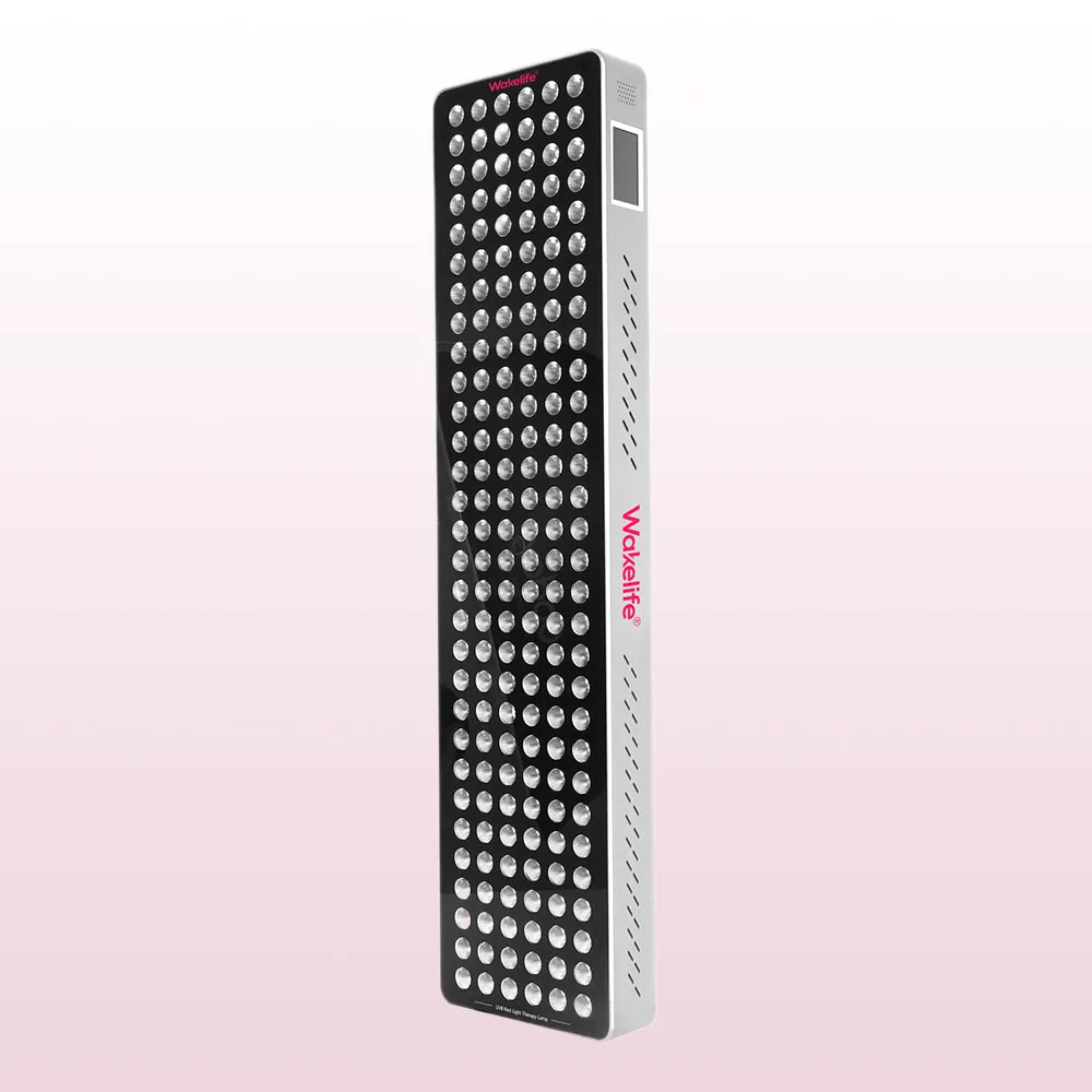 Wakelife BK900 UVB tanning panel angled product view with tall silver body, front LED array, and side touch screen