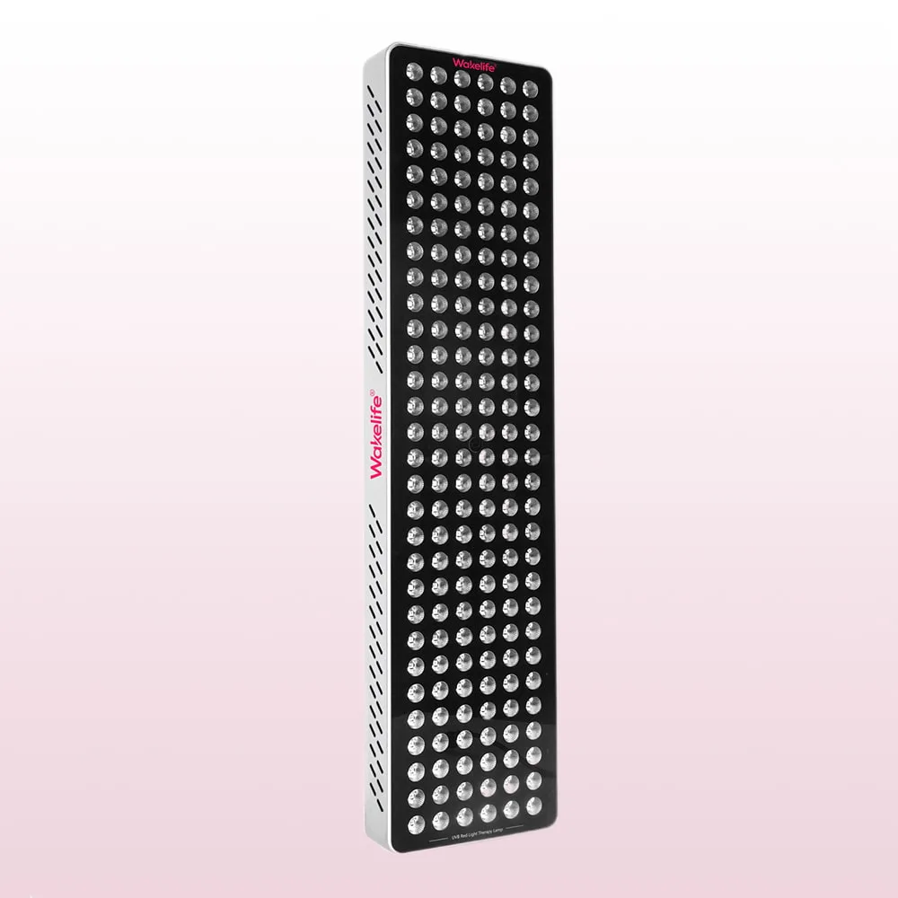 Wakelife BK900 UVB tanning panel side angled view showing full LED array and slim silver housing