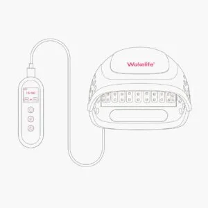 Disegno della cuffia per la crescita dei capelli Wakelife HC03 VCSEL con timer e controller di luminosità