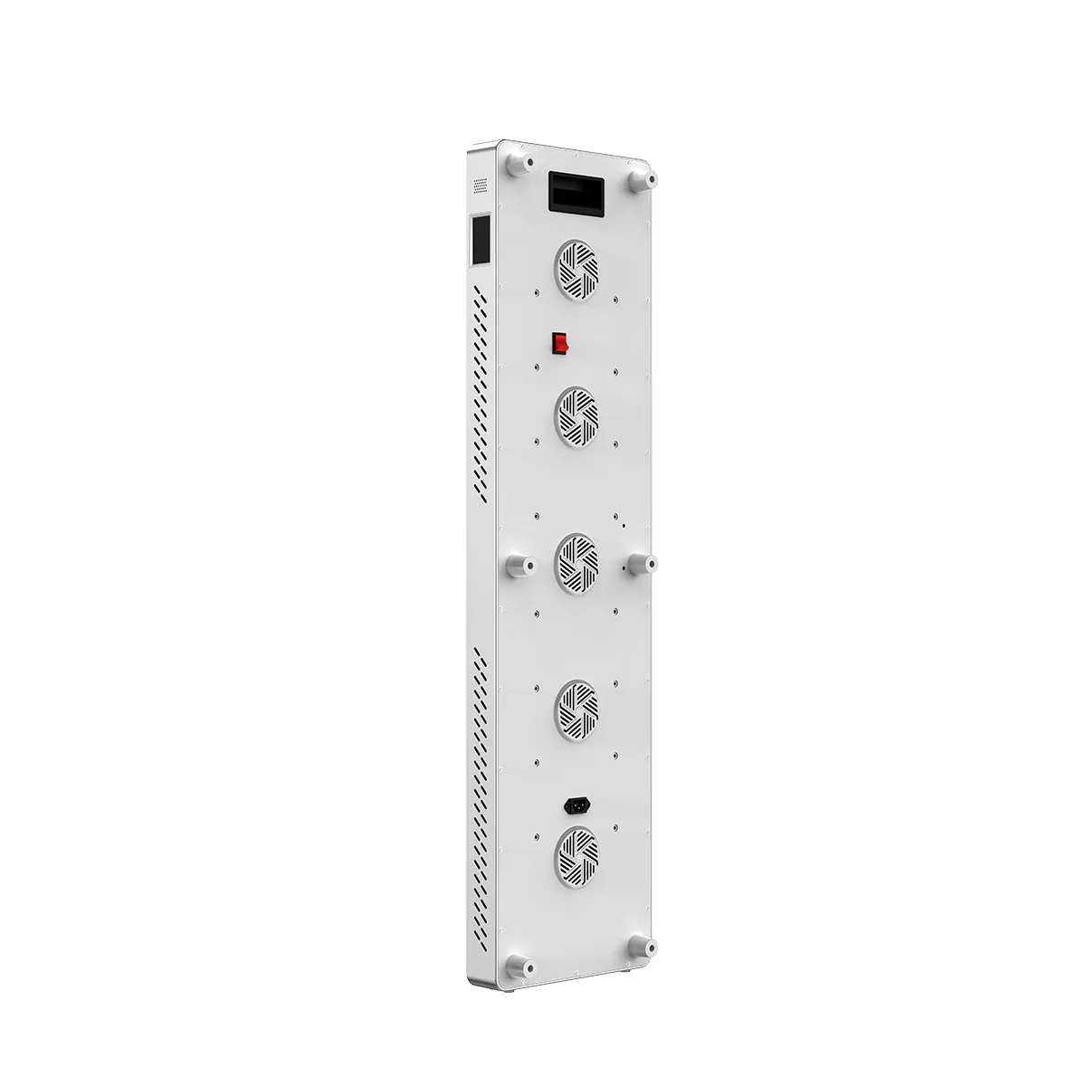 Rear-side view of the Wakelife BK1800 UVB panel showing cooling fans, ventilation openings and power interface