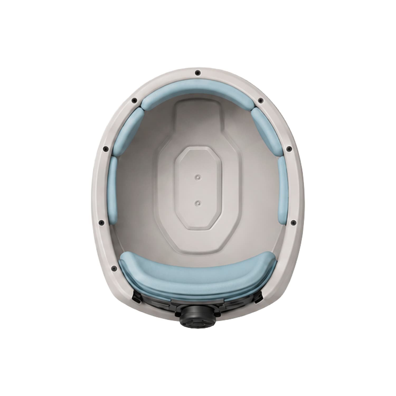Interior view of Wakelife T01 VCSEL hair growth helmet showing adjustable head support and cushioning