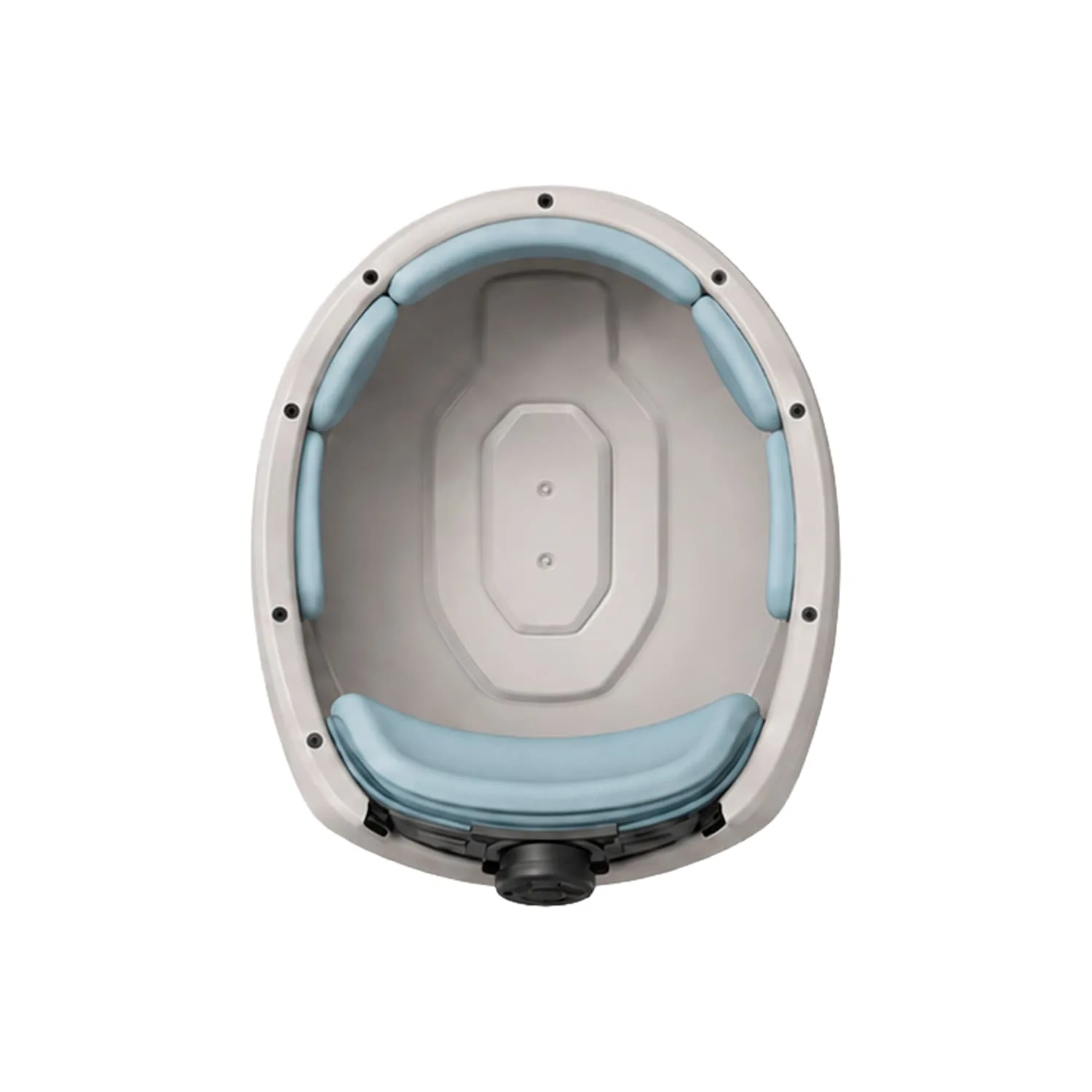 Interior view of Wakelife T01 VCSEL hair growth helmet showing adjustable head support and cushioning