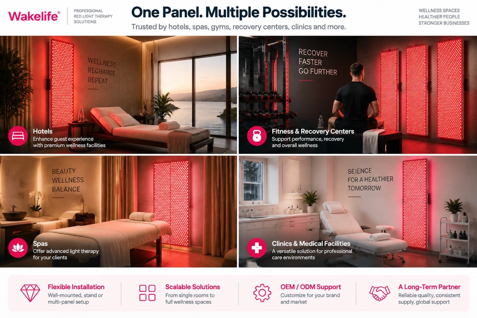 Commercial red light therapy panel applications in hotels gyms spas and professional wellness facilities