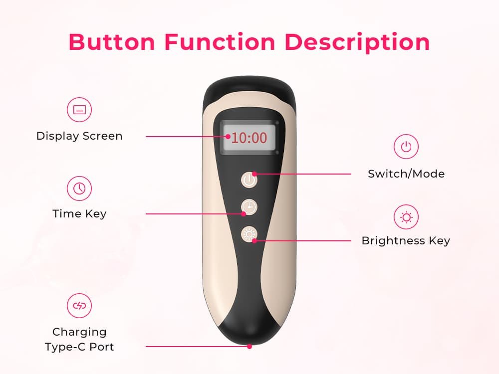 Wakelife G240 red light therapy pad wireless controller with display, modo, timer and brightness adjustment