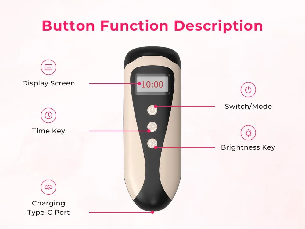 Wakelife G240 red light therapy pad wireless controller with display, mode, timer and brightness adjustment